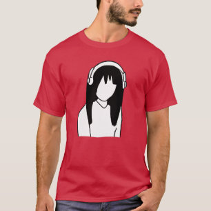 アニメ マンガ 少女 ヘッドホン 友達 Tシャツ
