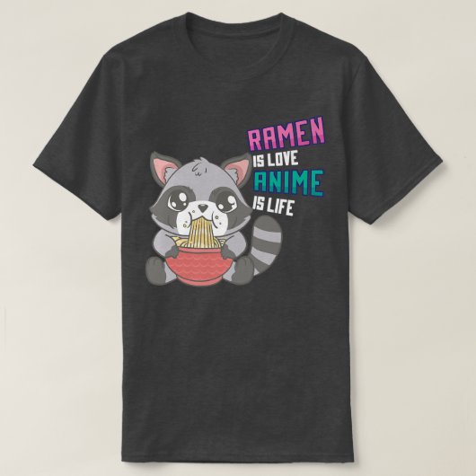 アニメ&ラーメンのルーン – オタク麺スープ Tシャツ (デザイン正面)