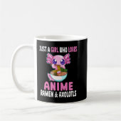 アニメ・ラーメンやアクソロツル・コーが大好きな女の子 コーヒーマグカップ (左)