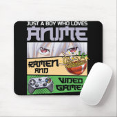アニメ・ラーメンやビデオゲームが大好きな少年G マウスパッド (マウス)