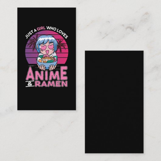 アニメ&ラーメンガールオタクレトロ日本のマンガ 名刺 (正面/裏面)