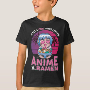 アニメ&ラーメンガールオタクレトロ日本のマンガ Tシャツ