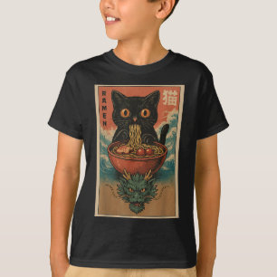 アニメ 猫 ラーメン 日本 かわいい 猫 と Tシャツ