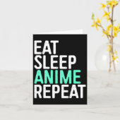 アニメ・睡眠・食事・繰り返し - 日本のアニメーション愛好家 カード (黄色い花)