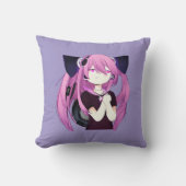 アニメ、音楽、ゲームが大好きな女の子 クッション (正面)