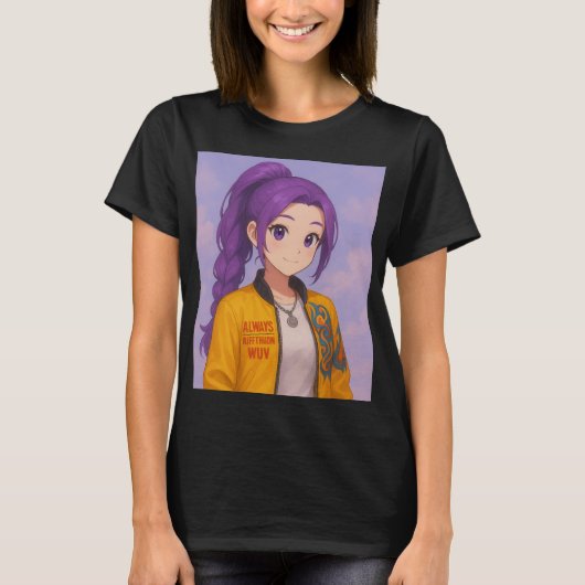 アニメ K-Pop アイドル グループ | オリジナル 漫画風 ポップ Tシャツ (正面)