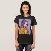 アニメ K-Pop アイドル グループ | オリジナル 漫画風 ポップ Tシャツ (正面フル)