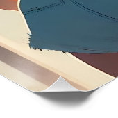 アニメChica usando shorts de mezclilla ilustracion ポスター (コーナー)