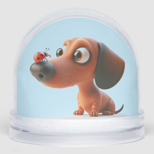 アニメDACHSHUND LADY BUG SNOW GLOBE (正面)
