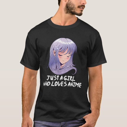 アニメGiが大好きでかわいい日本の少女 Tシャツ (正面)