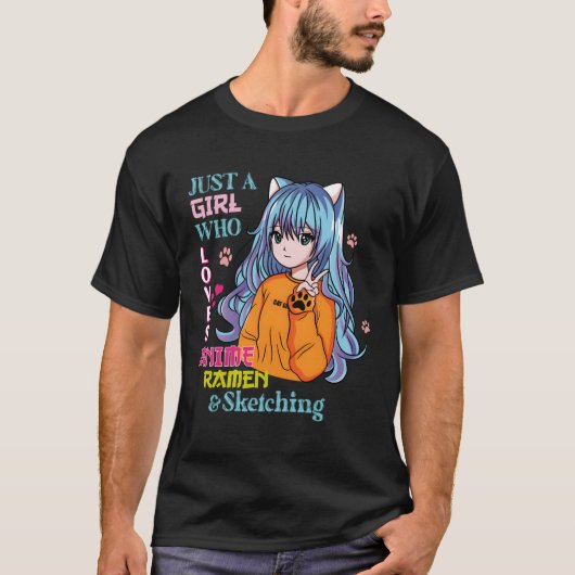 アニメRaが大好きでスケッチが大好きな人たち Tシャツ (正面)