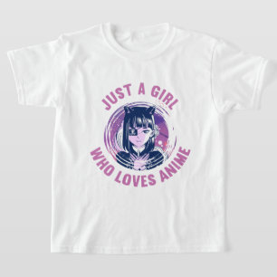 アニメTシャツ好きの女の子、3CMラウンド悪 Tシャツ