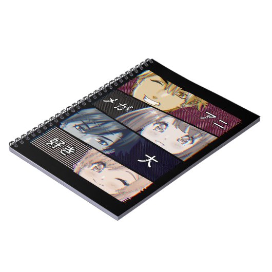 アニメVAPORWAVE美学日本のオタク ノートブック (左側)