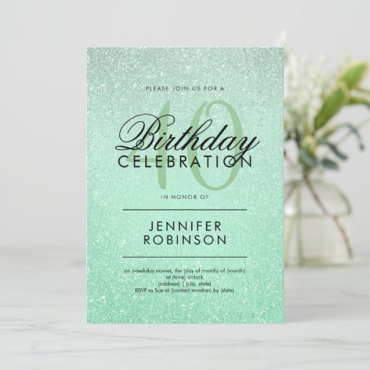 アニモダンーエイジ誕生日ミントグリッタール絵を描ック 招待状 (スタンド正面)