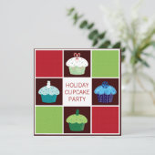 アニュアルホリデーカップケーキパーティの招待状 招待状 (スタンド正面)