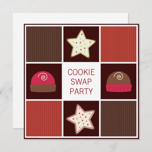 アニュアルホリデークッキースワップパーティの招待状 招待状 (正面/裏面)