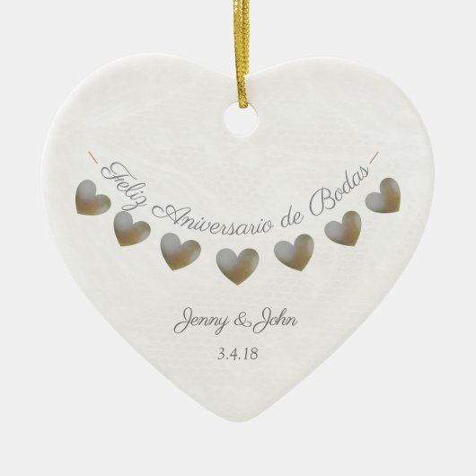 アニヴェルサリオ・デスペインのボ結婚ダス記念日 セラミックオーナメント (正面)