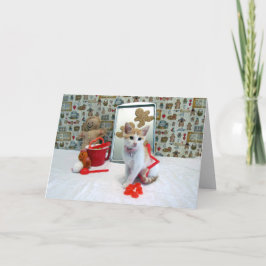 アニーがベーキングアップの甘いクリスマス – 猫/子猫 シーズンカード