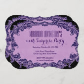 アニーイヤーサプライズ誕生日パープルヴィンテージP99 招待状 (正面/裏面)