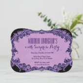 アニーイヤーサプライズ誕生日パープルヴィンテージP99 招待状 (スタンド正面)