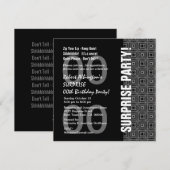 アニーイヤーサプライズ誕生日モダン白黒グレー 招待状 (正面/裏面)