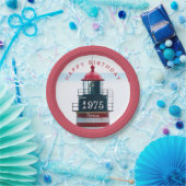  アニーイヤー誕生日モノグラムライトハウス ペーパープレート (パーティー)