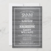 アニーエイジサプライズ誕生日グレーウフェイクッド素朴 招待状 (正面)