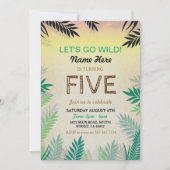 アニーエイジジャングルの誕生日パーティーサファリ動物園招待状 招待状 (正面)