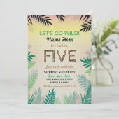 アニーエイジジャングルの誕生日パーティーサファリ動物園招待状 招待状 (スタンド正面)