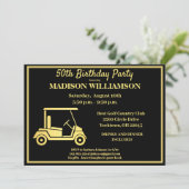 アニーエイジバースデーパーティーゴルフブラック金ゴールド 招待状 (スタンド正面)