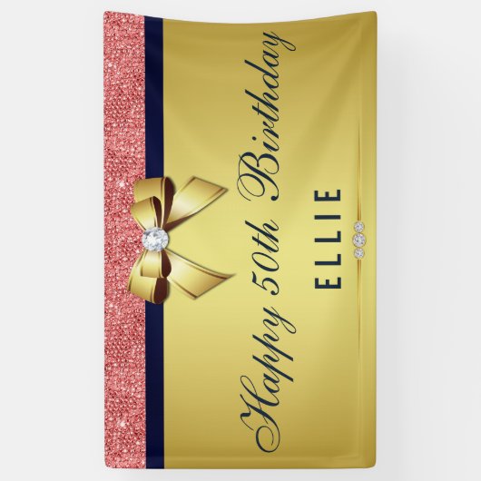 アニーエイジ誕生日サンゴシーキンズ金ゴールドダイヤモンドボウ 横断幕 (縦)