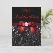 アニーエイジ誕生日シーフェイククインズボウブラックレッド 招待状 (スタンド正面)