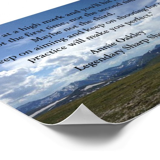 アニーオークリ感動的ー引用文ガールパワー ポスター (角)