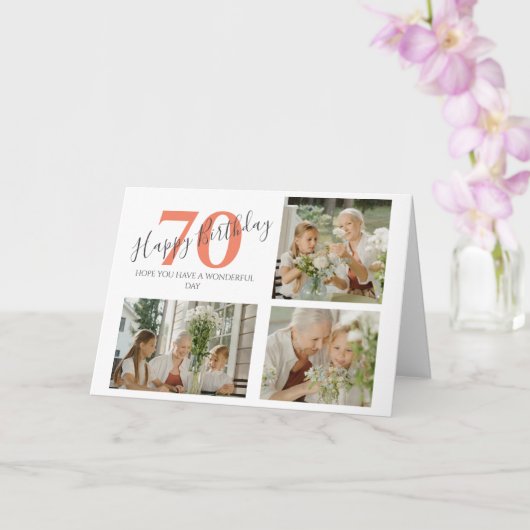 アニースタイリッシュジ誕生日3フォトコラージュ カード (蘭)