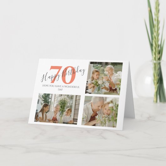 アニースタイリッシュジ誕生日3フォトコラージュ カード (正面)