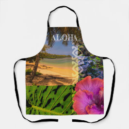 アニーニビーチカウアイハワイアンコラージュ エプロン