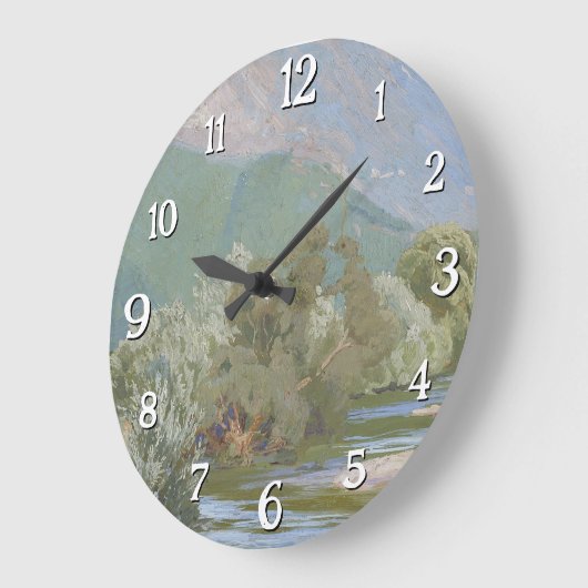 アニーネ川息をのむようなアールヌーボー風景 ラージ壁時計 (傾斜)