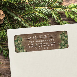 アニー文字クリスマスライト&ウッド差出人住所 ラベル