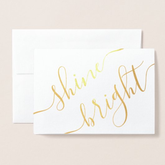 アニー文字ハヌカーシンプルシャインブライト実在金ゴールド 箔カード (封筒付き正面)