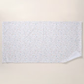 アニー紙吹雪の水色ドット ビーチタオル (正面)