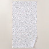 アニー紙吹雪の水色ドット ビーチタオル (正面)