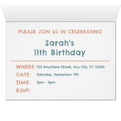 アニー紙吹雪ウォーターカラードット誕生日招待状 (内部横(下))