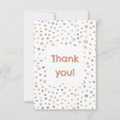 アニー紙吹雪水色ドットサンキューカード サンキューカード (正面)