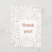 アニー紙吹雪水色ドットサンキューカード サンキューカード (正面/裏面)