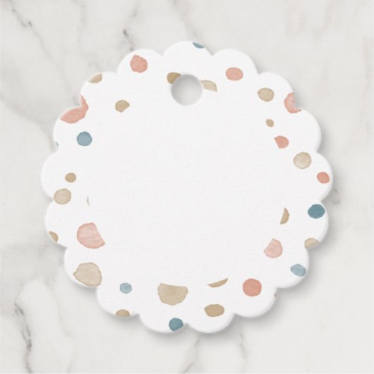 アニー紙吹雪水色ドットメッセージカード フェイバータグ (正面)