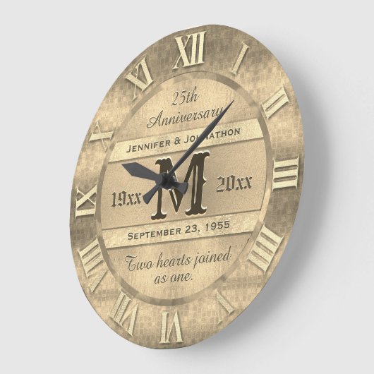 『アニー・イヤー・ゴー結婚ルデンの記念日』 ラージ壁時計 (傾斜)