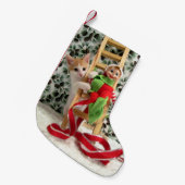 アニー&ザ小妖精や小人- Cat / Kittenクリスマスストッキング スモールクリスマスストッキング (正面 (吊り時))