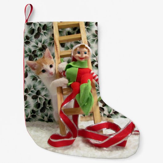 アニー&ザ小妖精や小人- Cat / Kittenクリスマスストッキング スモールクリスマスストッキング (正面)
