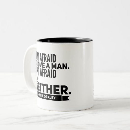 アニーOakleyの引用文のコーヒー・マグ ツートーンマグカップ (正面左)