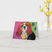 アニーRonの焼跡によるセラピー犬のメッセージカード カード (黄色い花)